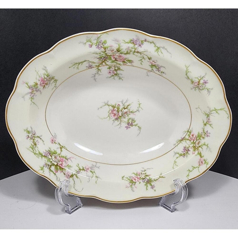 VTG Theodore Haviland New York Rosalinde USA  9 5/8" Oval Serving Bowl